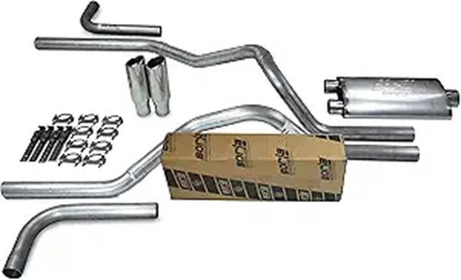 Truck Dual Exhaust Kit with Polished Tips