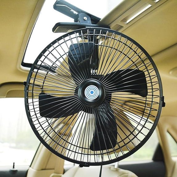 12V Portable Clip Fan with 90° Rotation