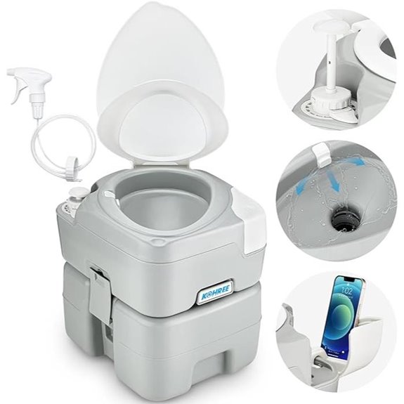 Kohree 20L Portable Camping Toilet with Pump