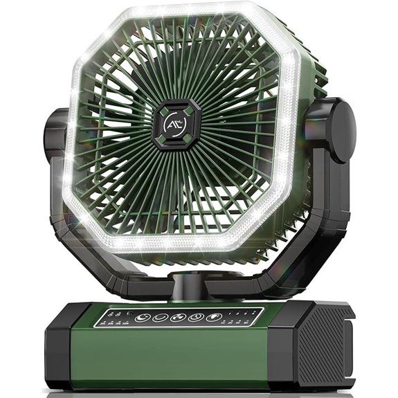 Portable 24000mAh Battery Fan with Remote and LED