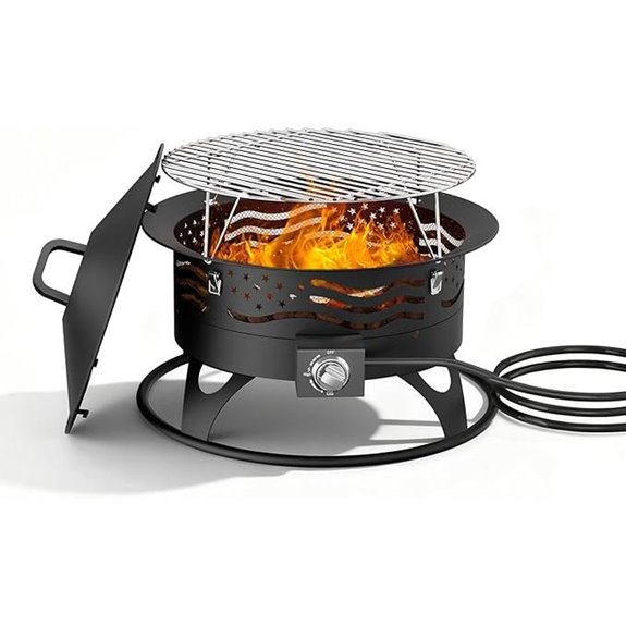 24-Inch Portable Propane Fire Pit with Grill