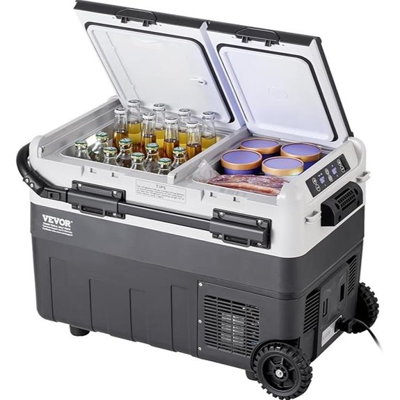 VEVOR Portable Car Refrigerator 50L Dual Zone Cooler