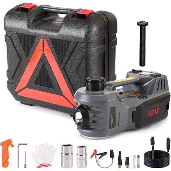 EFFIROSO Portable 5 Ton Hydraulic Car Jack with Inflator