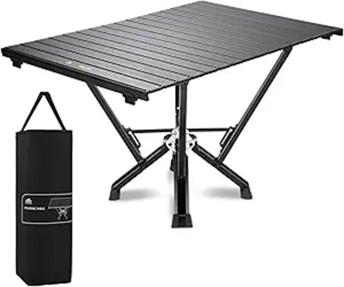 Folding Camping Table with Aluminum Roll-Up Design
