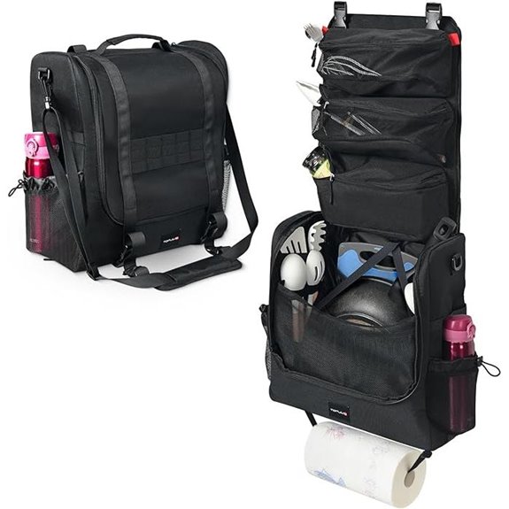 Camp Kitchen Organizer with Pockets and Towel Holder