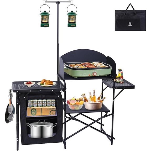 portable camping kitchen setup