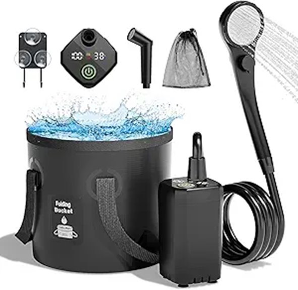 Moriko Portable Camping Shower with Pump and Bucket