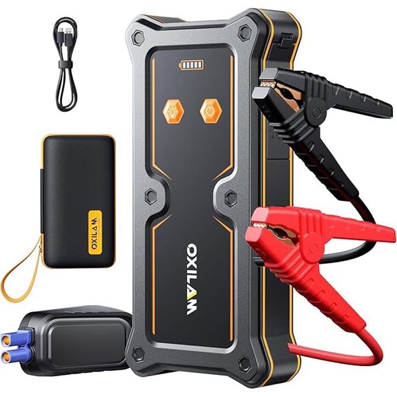 OXILAM 8000A Jump Starter with USB LED Cables