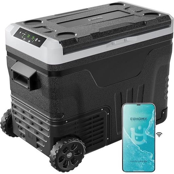 EUHOMY 12V Portable Dual Zone Cooler with Wheels