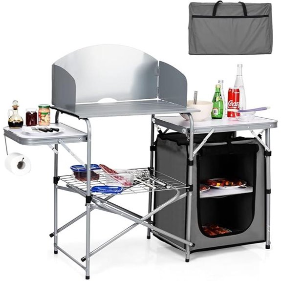 portable folding grill table