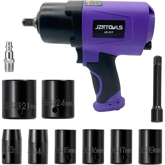 Heavy Duty Pneumatic Impact Wrench with Socket Set