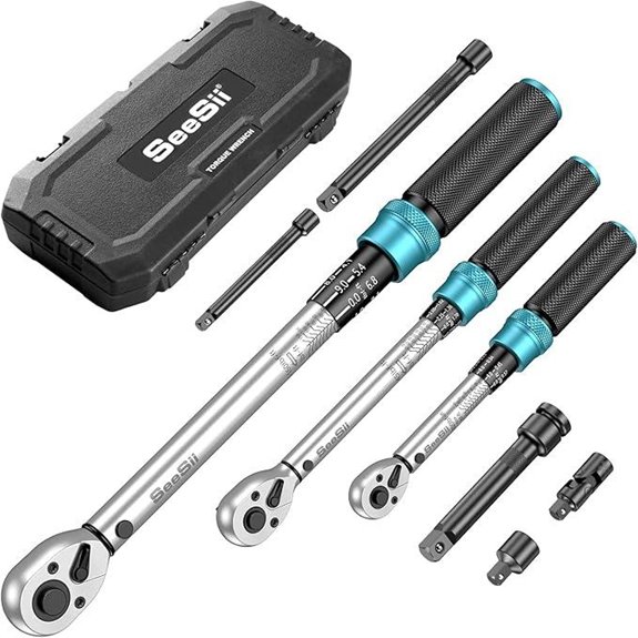 Seesii Torque Wrench Set with Adapters and Precise Scale