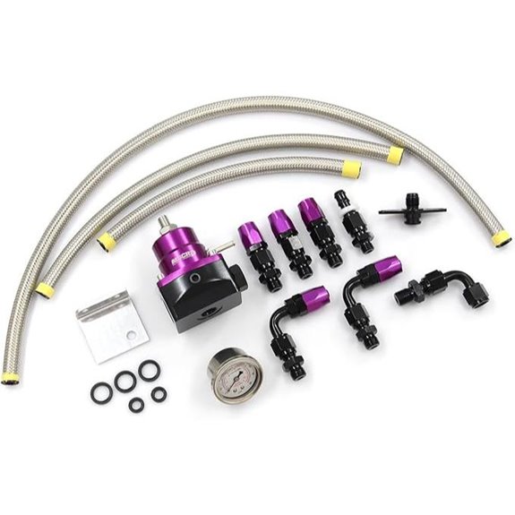 Adjustable EFI Fuel Pressure Regulator Kit (Purple)