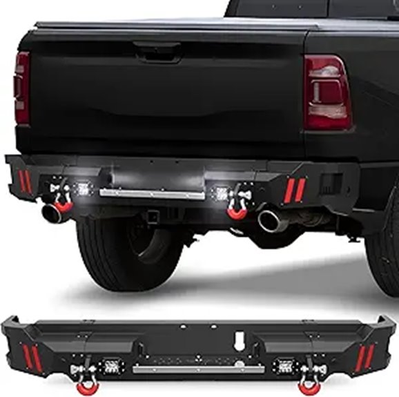 Ram 1500 Rear Bumper with LED Lights and Step