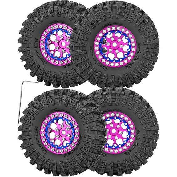 RC Beadlock Wheel Set for SCX24 TRX4M 1/24-1/18
