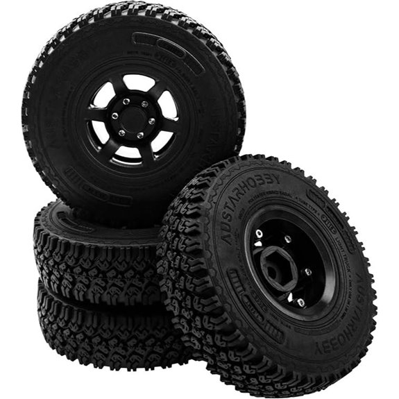 4Pcs RC Beadlock Wheel Rims and Tires