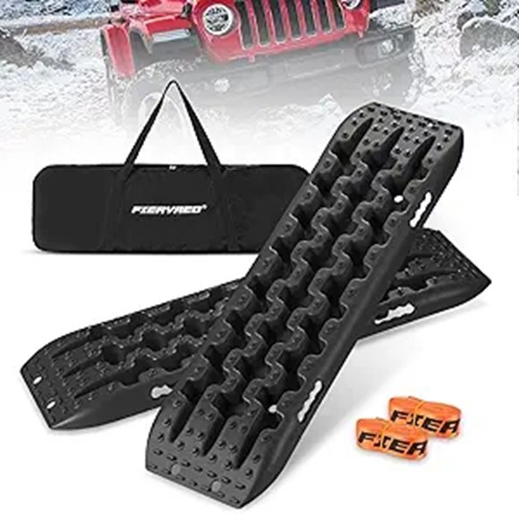 FieryRed Offroad Traction Boards with Leashes and Bag