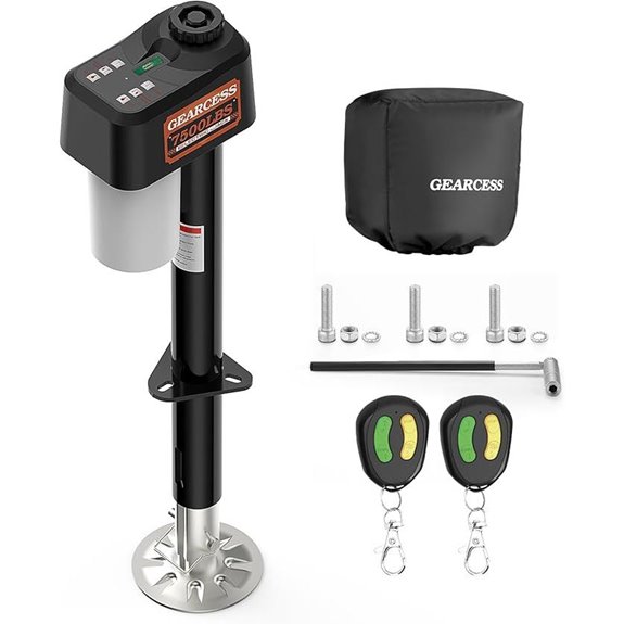Electric Trailer Jack with Remote Control and Level