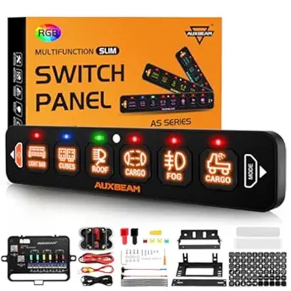 Auxbeam 6-Gang RGB Switch Panel with Backlight