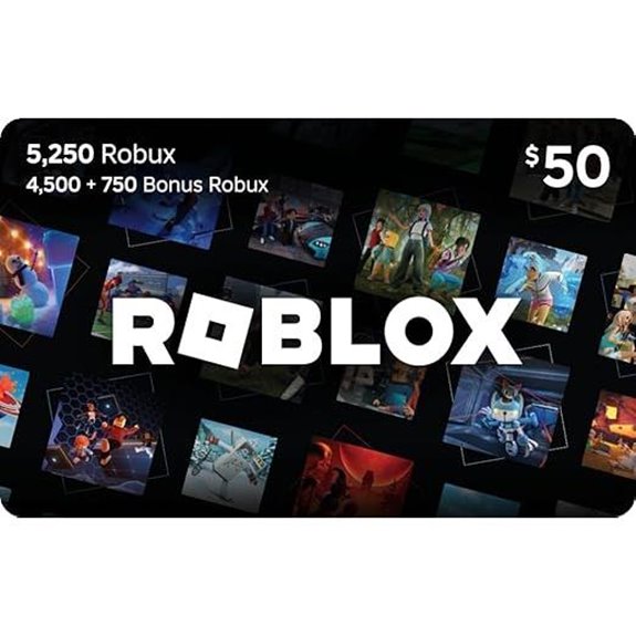 Roblox Gift Card with 5,250 Robux and Exclusive Item