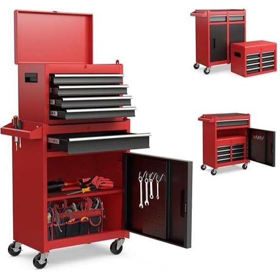 Goplus 5-Drawer Rolling Tool Chest with Lockable Wheels