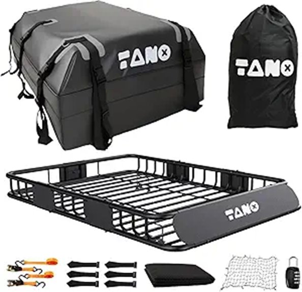 TANX Roof Cargo Carrier Basket with Waterproof Bag