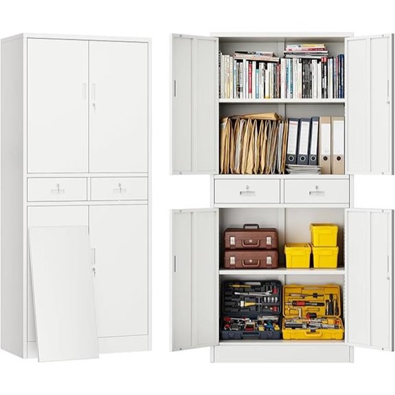 BESFUR Metal Locking Storage Cabinet with Shelves