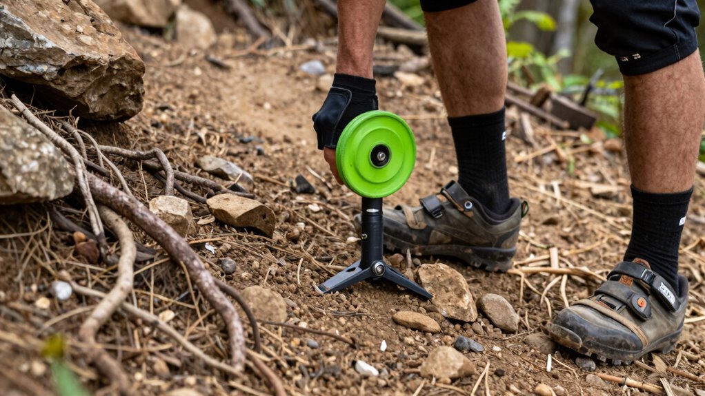 securely lift on uneven terrain