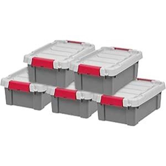IRIS 3-Gallon Lockable Storage Totes (5 Pack)