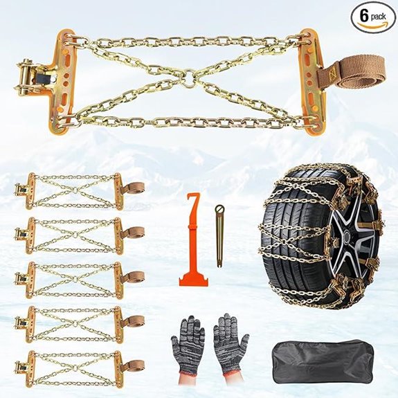 Snow Chains 6-Pack for Trucks SUVs and Pickup