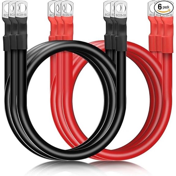 Linkstyle 6 PCS 4 AWG Battery Cables with Lugs