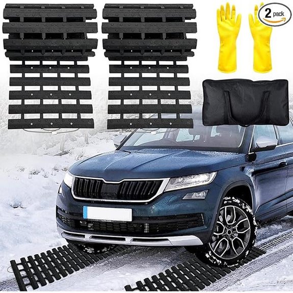 Emergency Tire Traction Mats 2-Pack for Snow and Mud