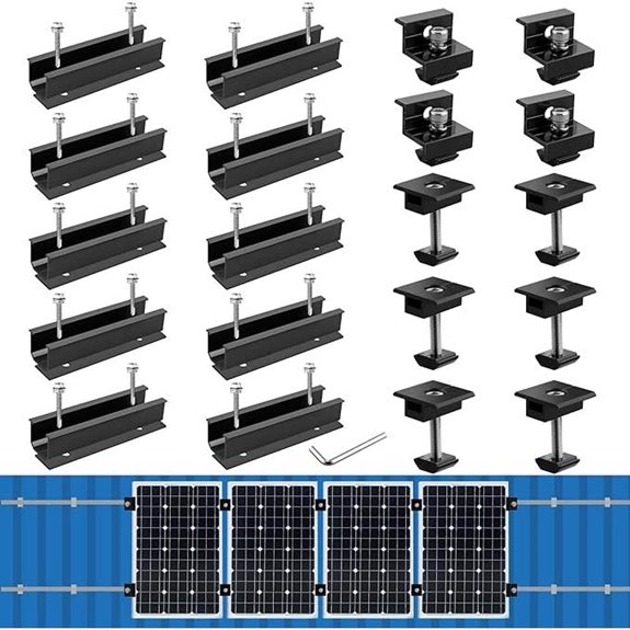 Anbte Solar Panel Mounting Kit with Rails and Clamps