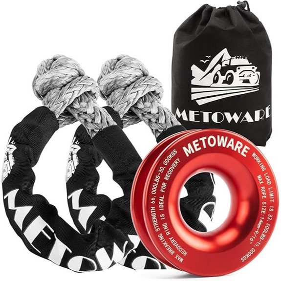 METOWARE Synthetic Soft Shackle & Recovery Ring Kit