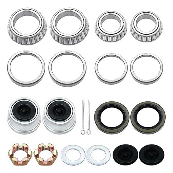 Trailer Bearing Kit with Dust Caps and Pins