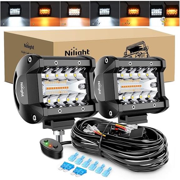 Nilight 2PCS 4Inch 60W LED Light Bar Kit
