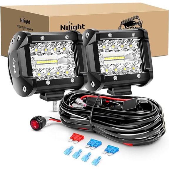 Nilight 2-Pack 60W LED Light Bars with Wiring Kit