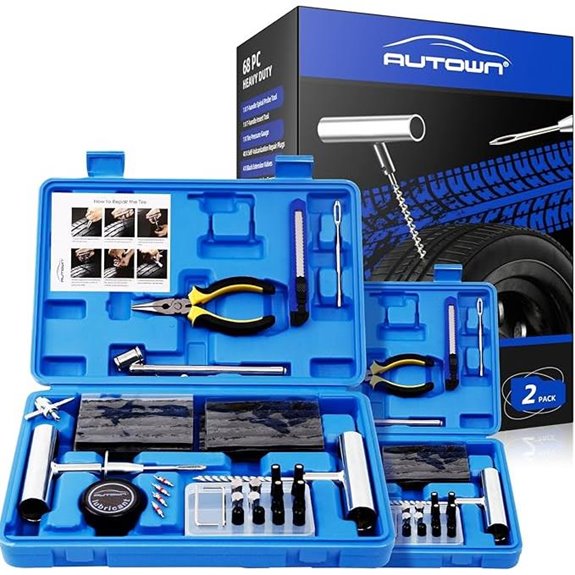 Flat Tire Repair Kit with Plug 68 Pcs (2-Pack)