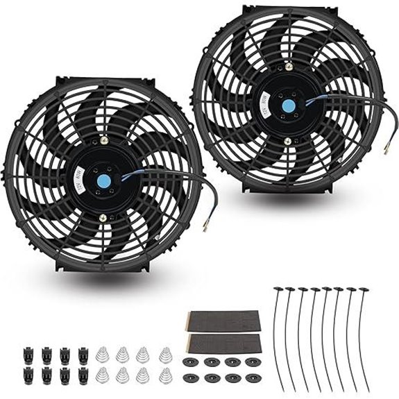 2PCS 12-Inch Universal Electric Radiator Fan Kit