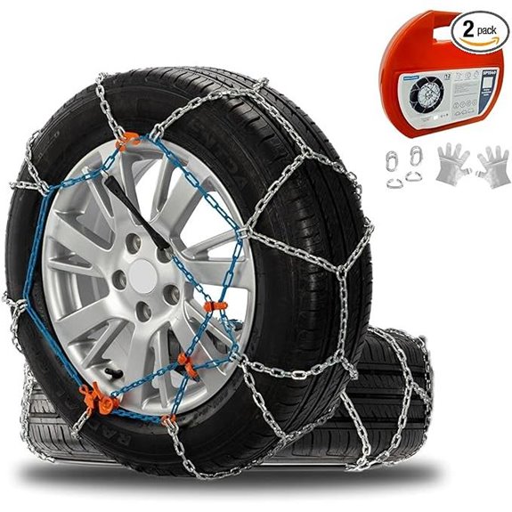 Snow Chains for Cars SUVs & Pickups (Set of 2)