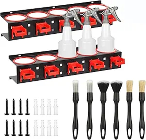 2-Set Wall Mount Spray Bottle Organizer Rack