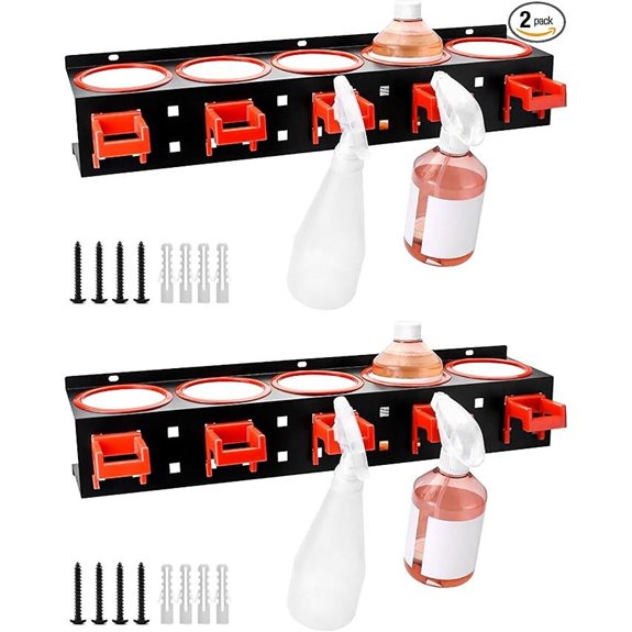 QWORK Wall-Mounted Spray Bottle & Can Organizer (2 Pack)