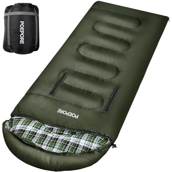 Flannel 0°C Sleeping Bag for Adults with Sack
