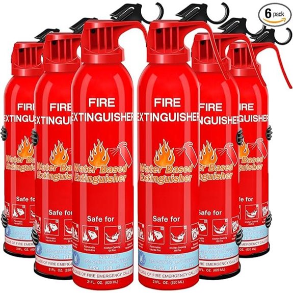 6-Pack Water-Based Fire Extinguishers for Home & Vehicle
