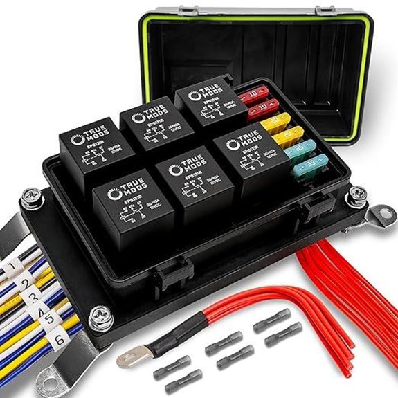 Waterproof 12V Fuse Relay Box Kit for Vehicles
