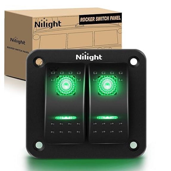 Nilight 2-Gang Rocker Switch Panel Waterproof 12V/24V