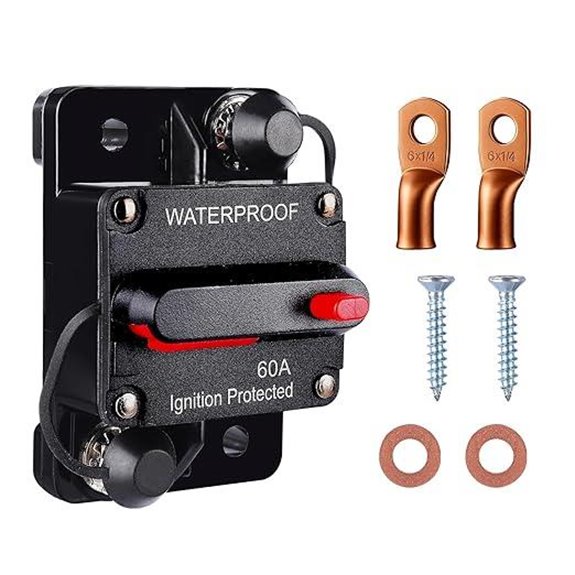 Waterproof 60A DC Circuit Breaker with Manual Reset
