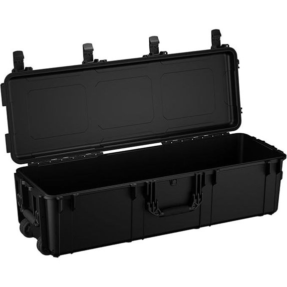Waterproof Hard Travel Case with Wheels Lockable Black