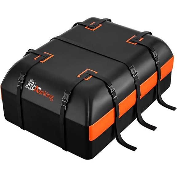 Car Rooftop Cargo Bag Waterproof 15 Cu Ft Includes Straps