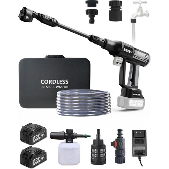 Portable Cordless Pressure Washer with Nozzle & Foam Cannon